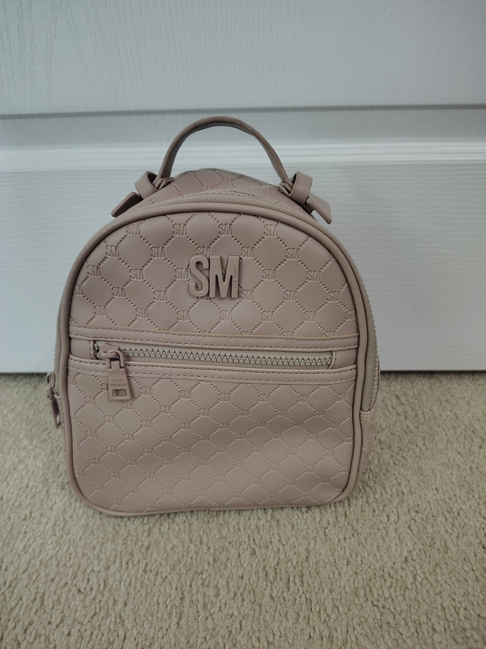 Steve Madden Quilted Mini Backpack - Light Blush